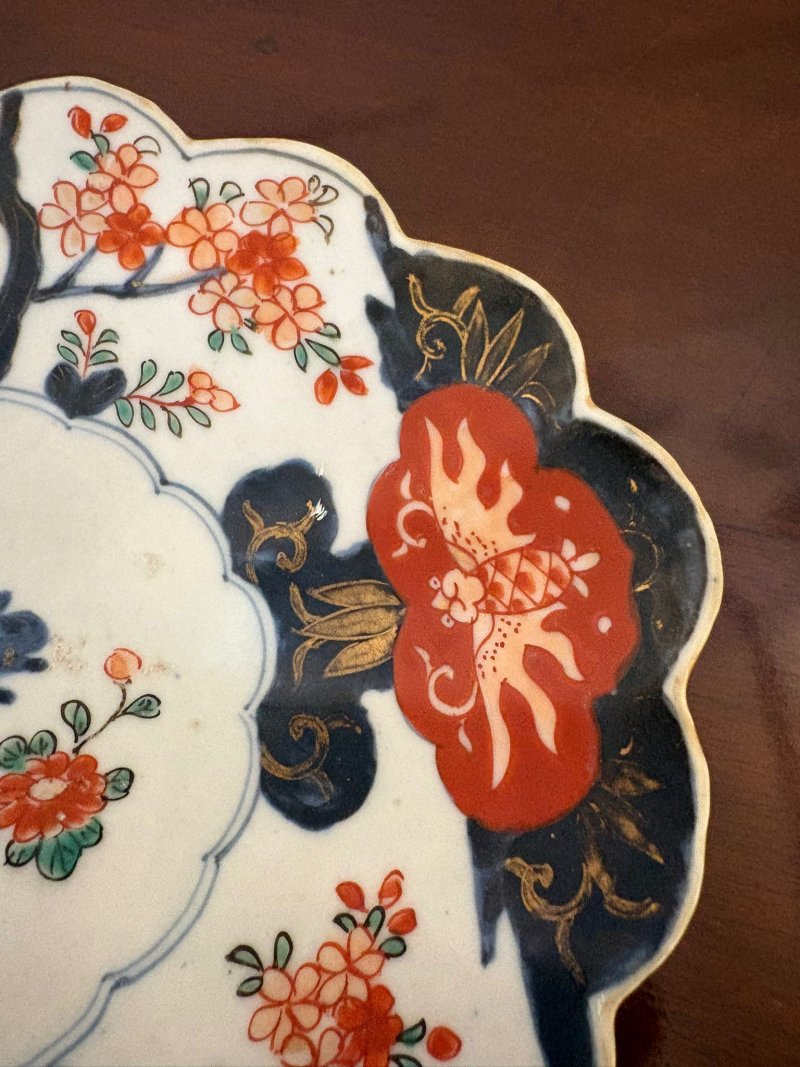 Antique Japanese Imari Scalloped Dish